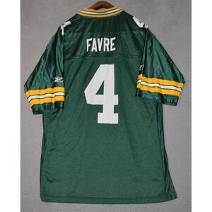 Vintage Reebok On Field Green Bay Packers Brett Favre Jersey Mens L Football #4